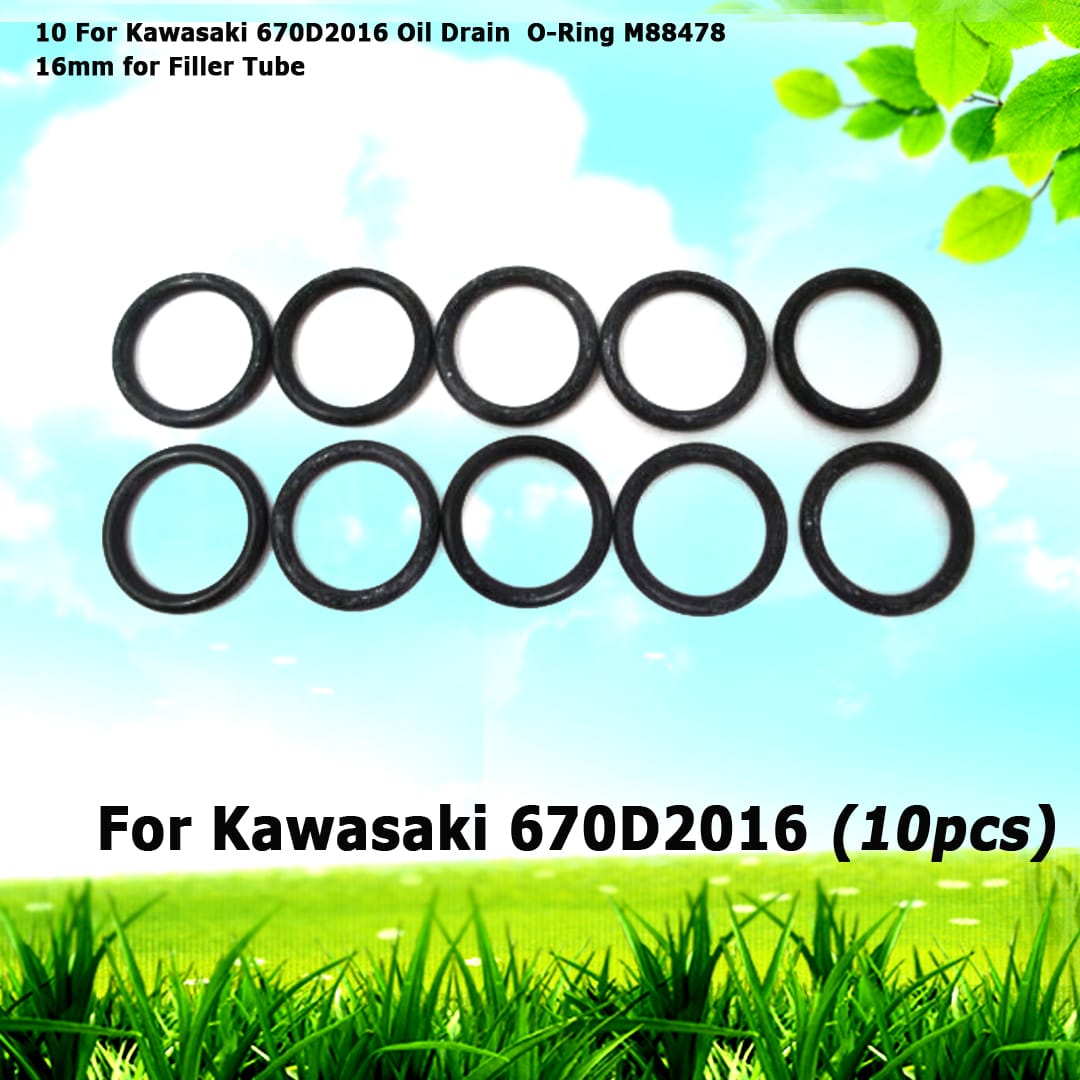 10 For Kawasaki 670D2016 Oil Drain O-Ring M88478 16mm for Filler Tube