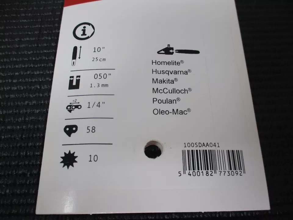 Oregon 100SDAA041 10" Pole Saw Single Rivet Guide Bar 1/4" .050 Gauge 58.0 DL Homelite Kobalt Greenworks - Image 2