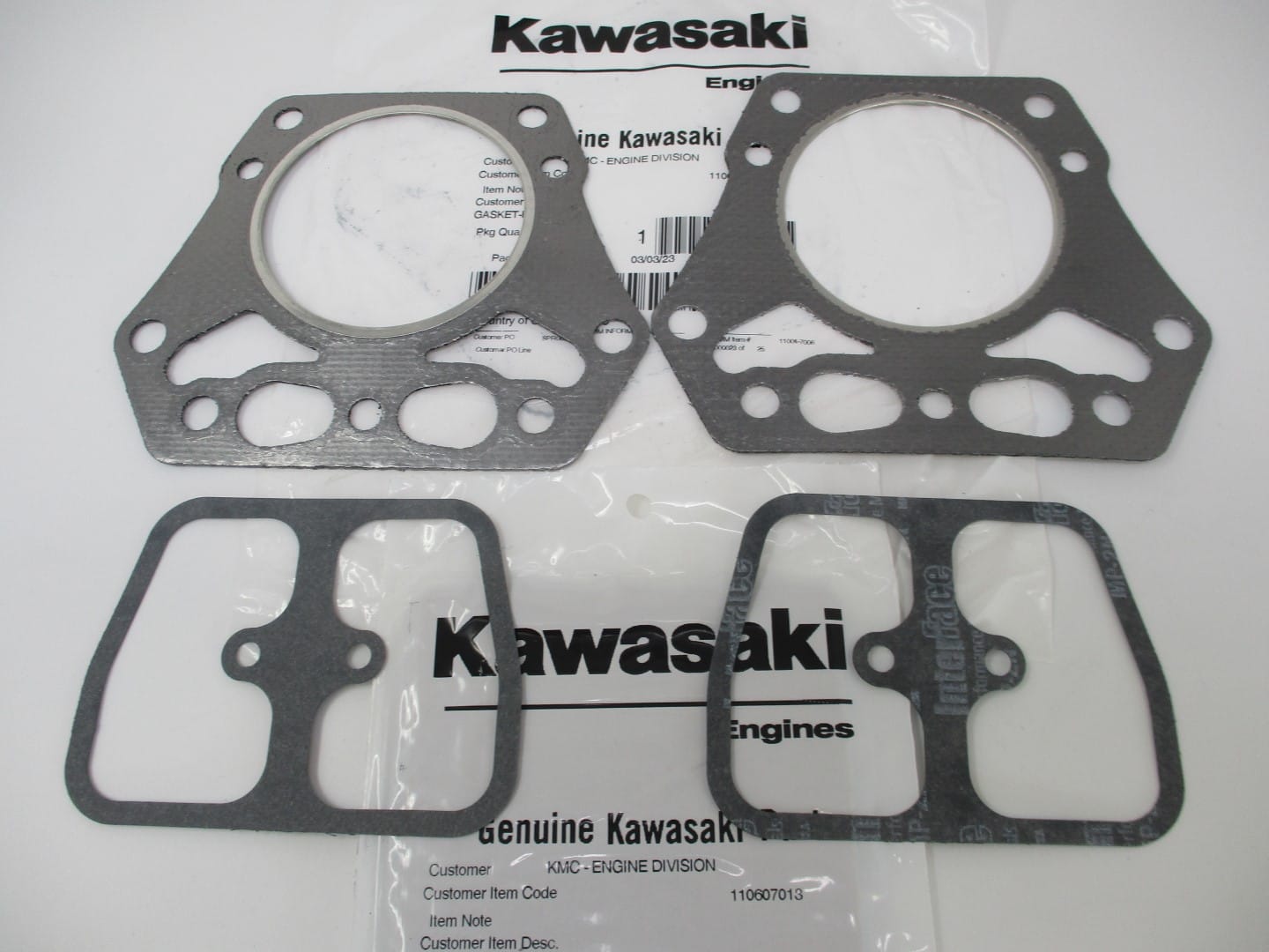 2 Set Genuine Kawasaki 11004-7006 & 11060-7013 Head Rocker Gasket FH601V FH641V - Image 3