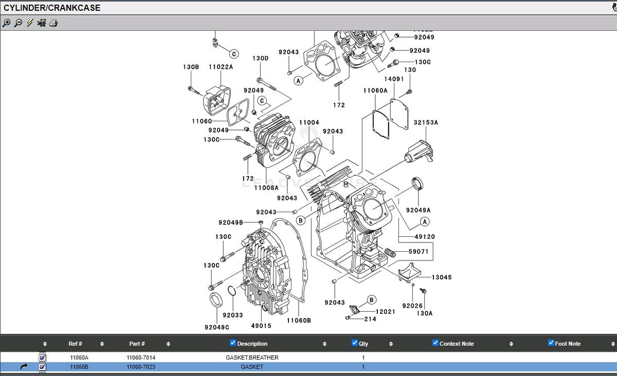 Genuine Kawasaki 11061-1660 110611660 Crankcase Gasket FH601D FH641D FH680D FH721D - Image 5