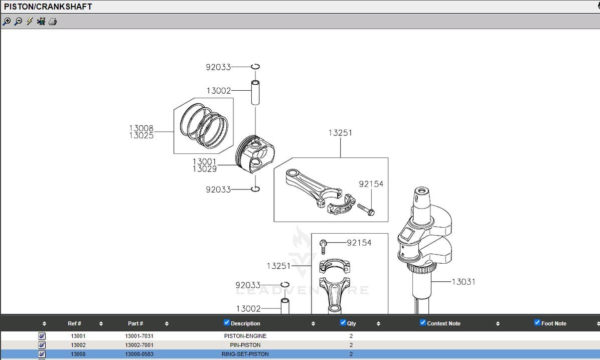 2 Genuine Kawasaki 13008-0583 Piston Rings STD FR600V FS481V FS541V FS600V - Image 4