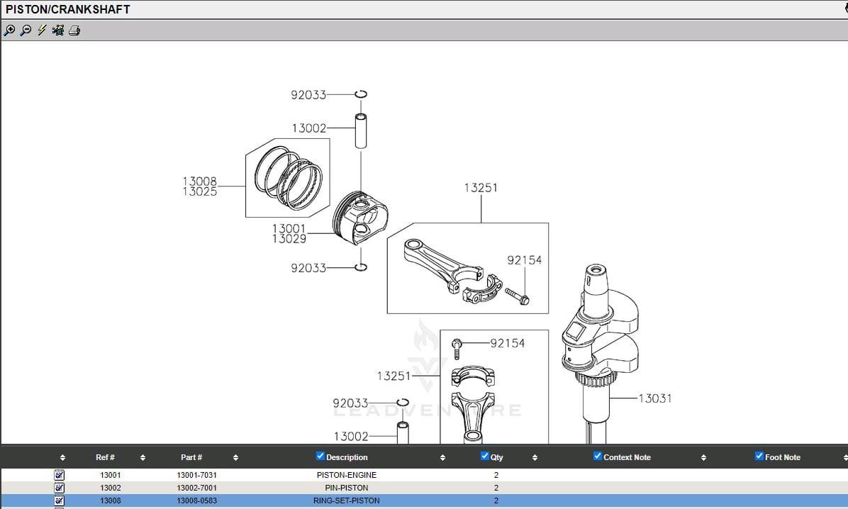 Genuine Kawasaki 13008-0583 Piston Rings STD FR600V FS481V FS541V FS600V FX541V - Image 4