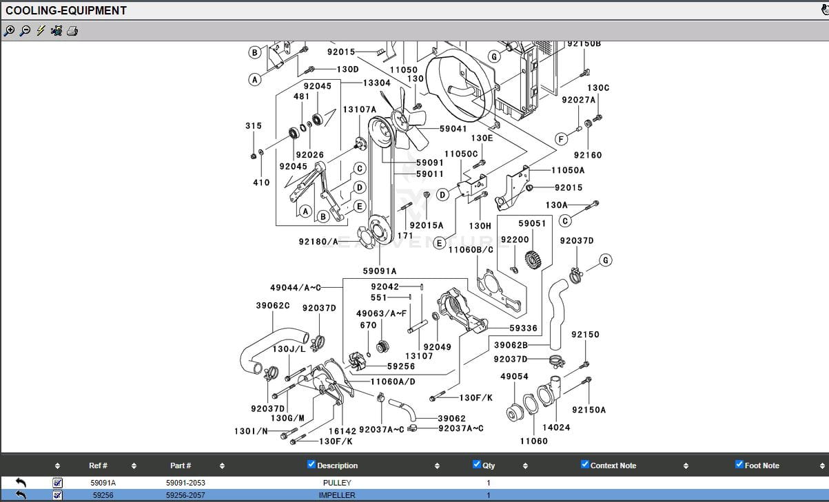 Genuine Kawasaki 59256-2057 Impeller Water Pump 59256-2051 FD440V FD501D FD590V - Image 5