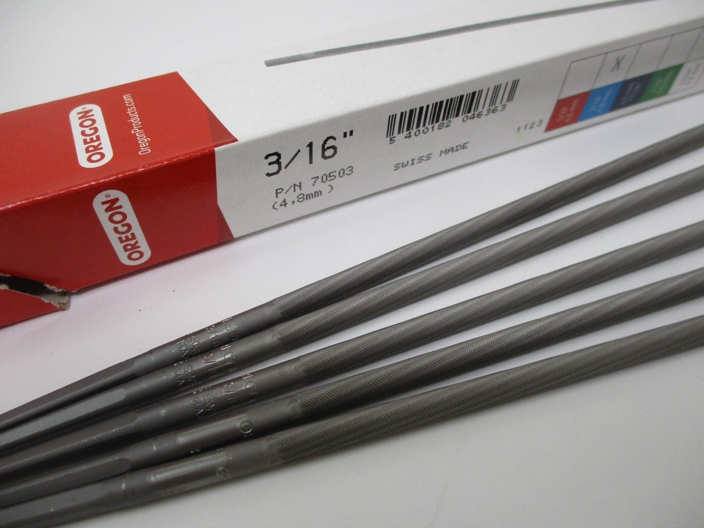 5 Oregon 70503 Chainsaw File 3/16" 4.8mm Chain Saw Sharpen a File - Image 2