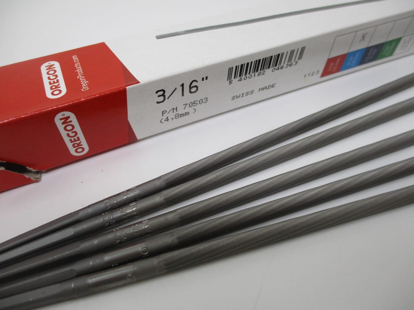 5 Oregon 70503 Chainsaw File 3/16" 4.8mm Chain Saw Sharpen a File - Image 2