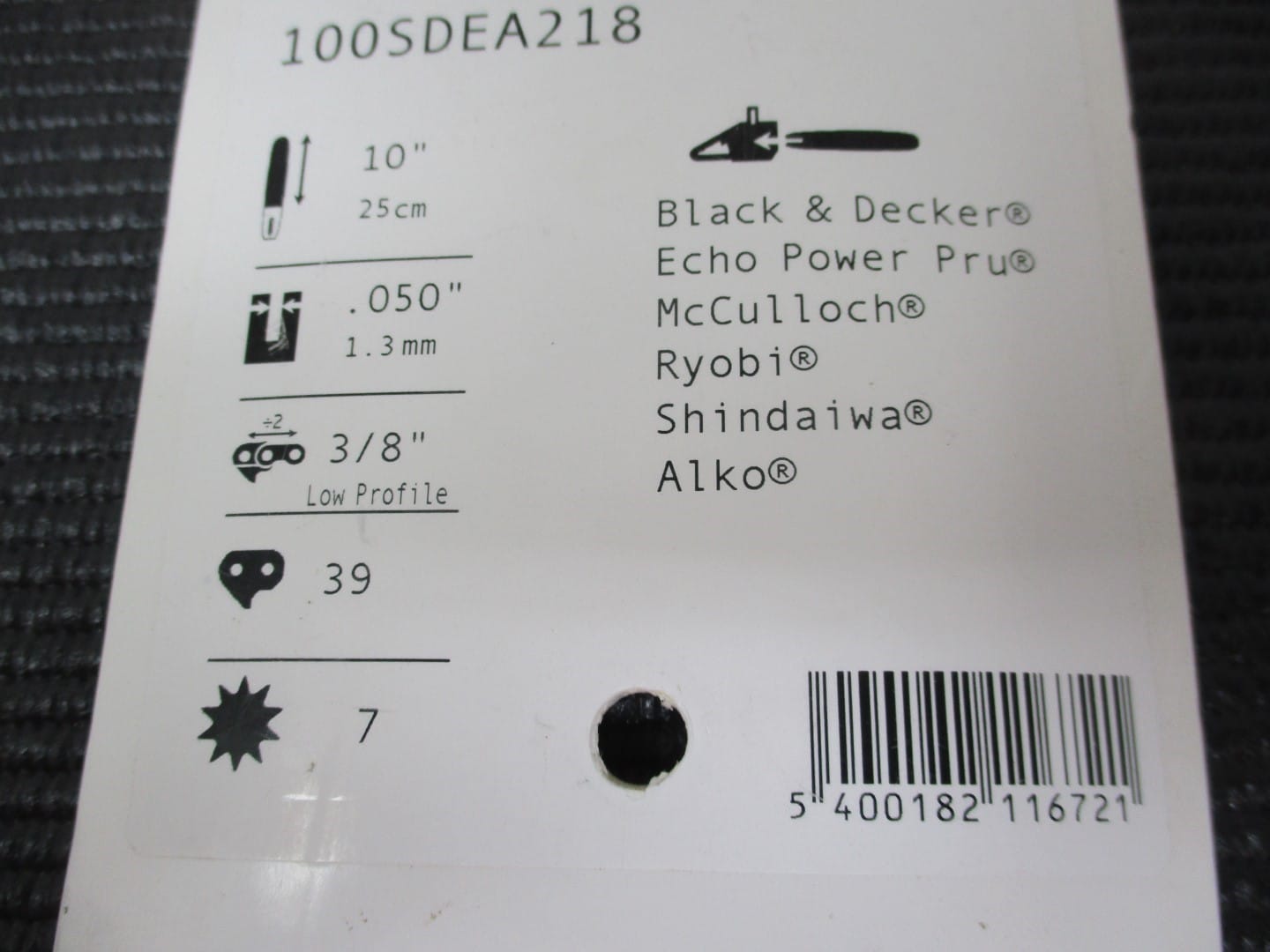 Oregon 100SDEA218 10” Single Rivet Guide Bar 3/8 LP .050 Gauge 39 Drive Links - Image 4
