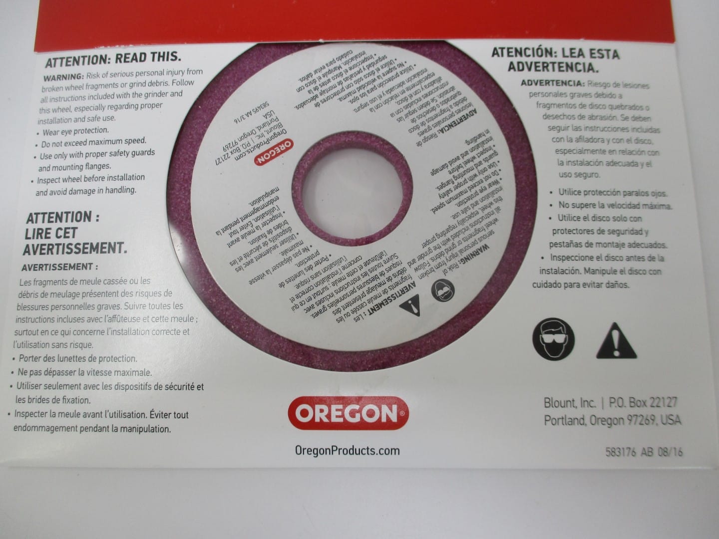 Oregon OR4125-316A Chainsaw Grinding Wheel 4-1/8" X 3/16" - Image 2