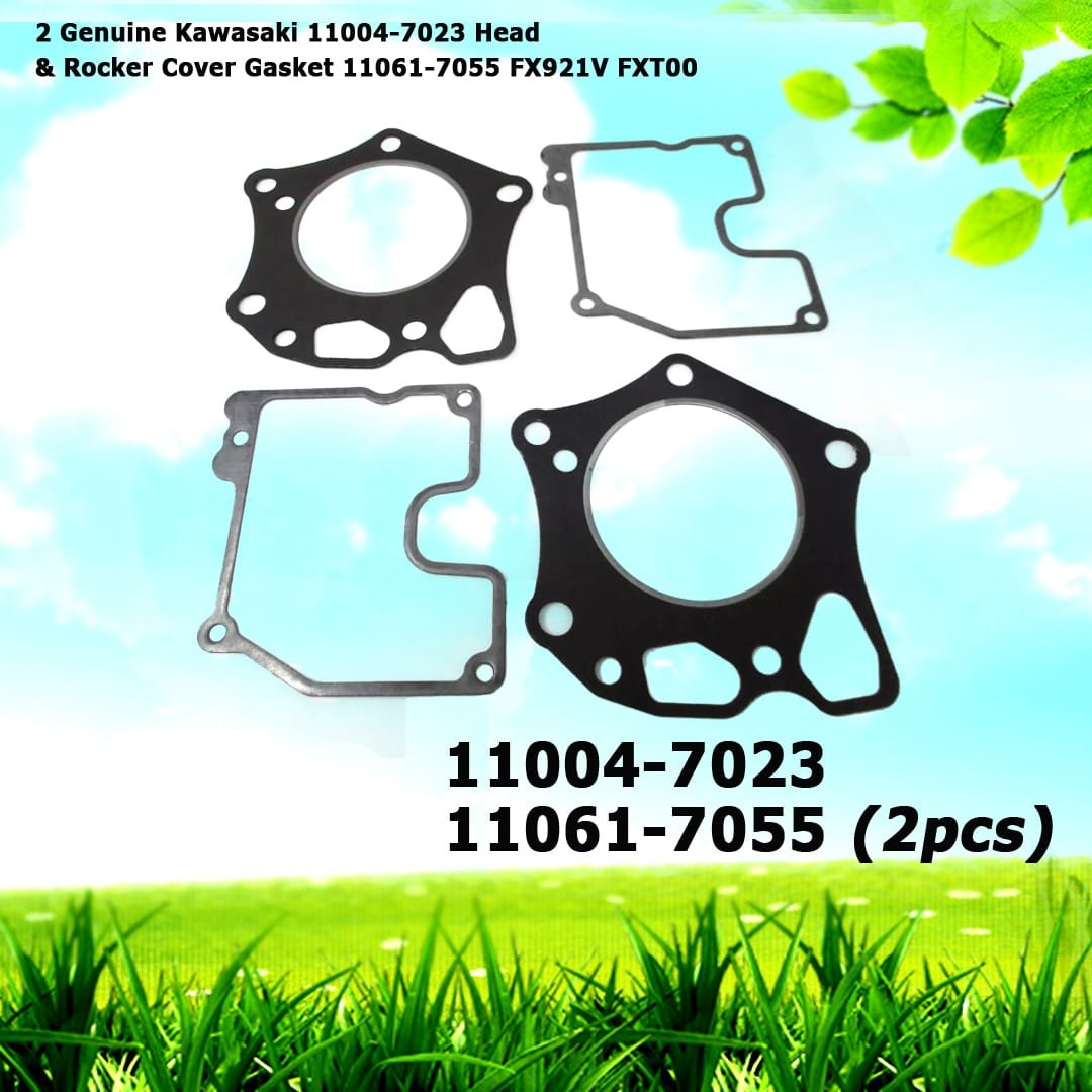2 each Genuine Kawasaki 11004-7023 Head & Rocker Cover Gasket 11061-7055 FX921V FXT00