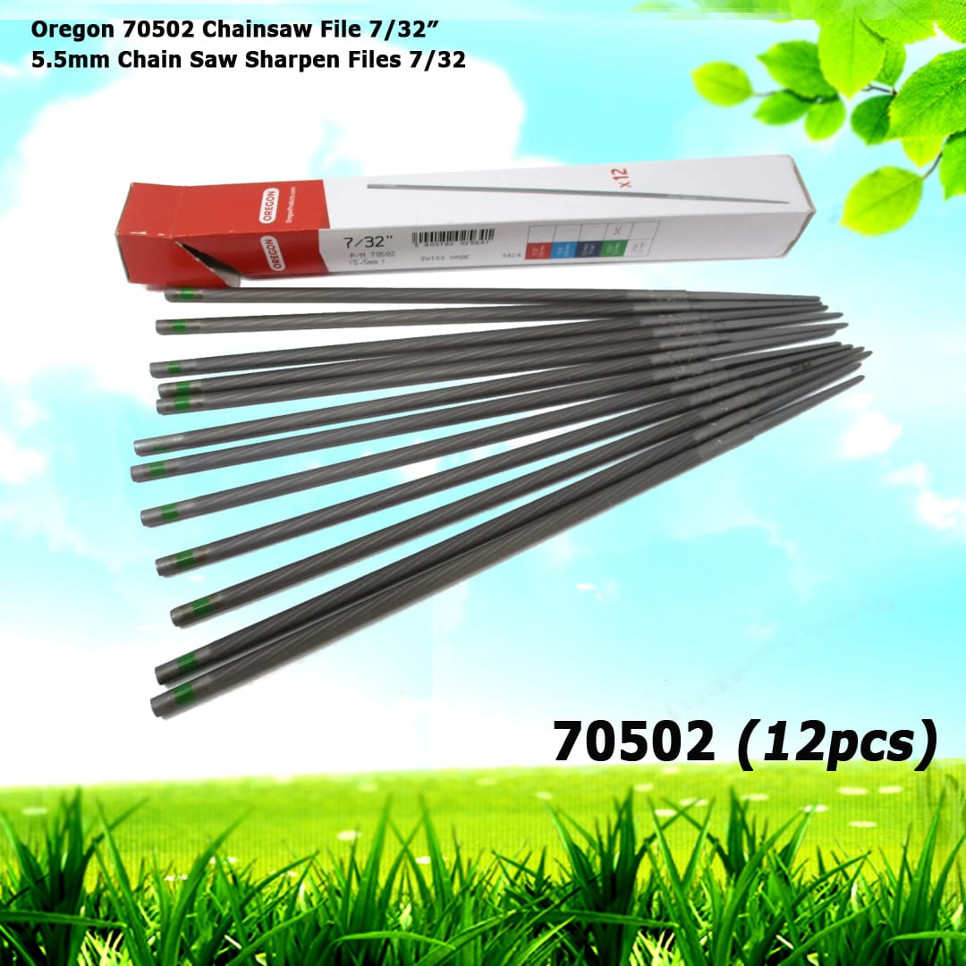 12 Oregon 70502 Chainsaw File 7/32" 5.5mm Chain Saw Sharpen Files 7/32