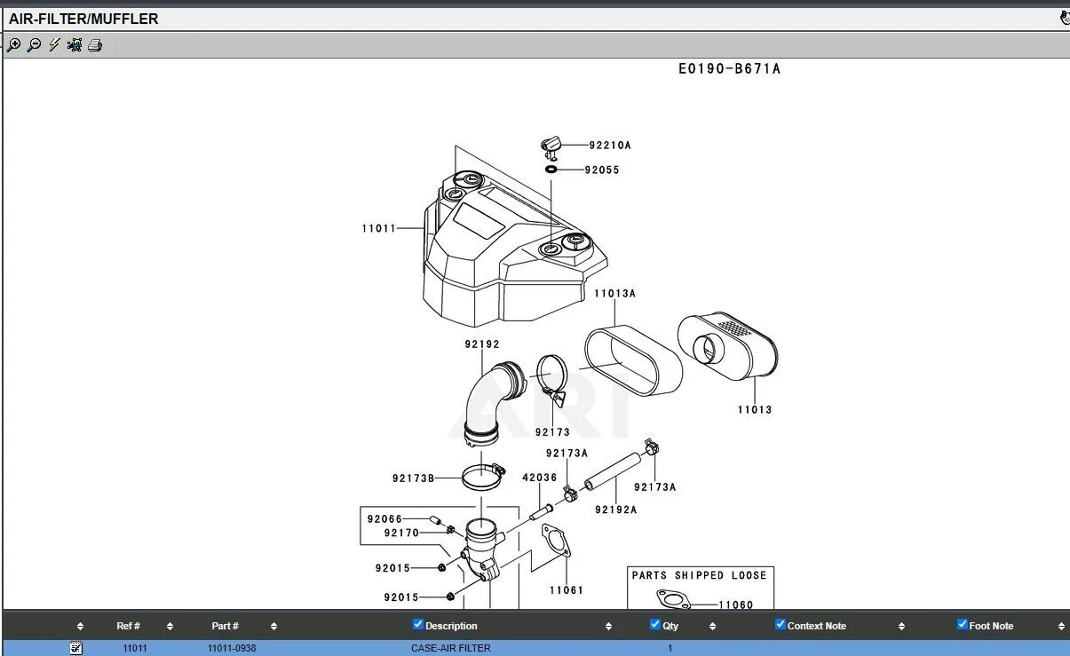 For Kawasaki 11011-0938 Air Filter Cover Nut & O-Rings Air Filter 11013-0752 - Image 4