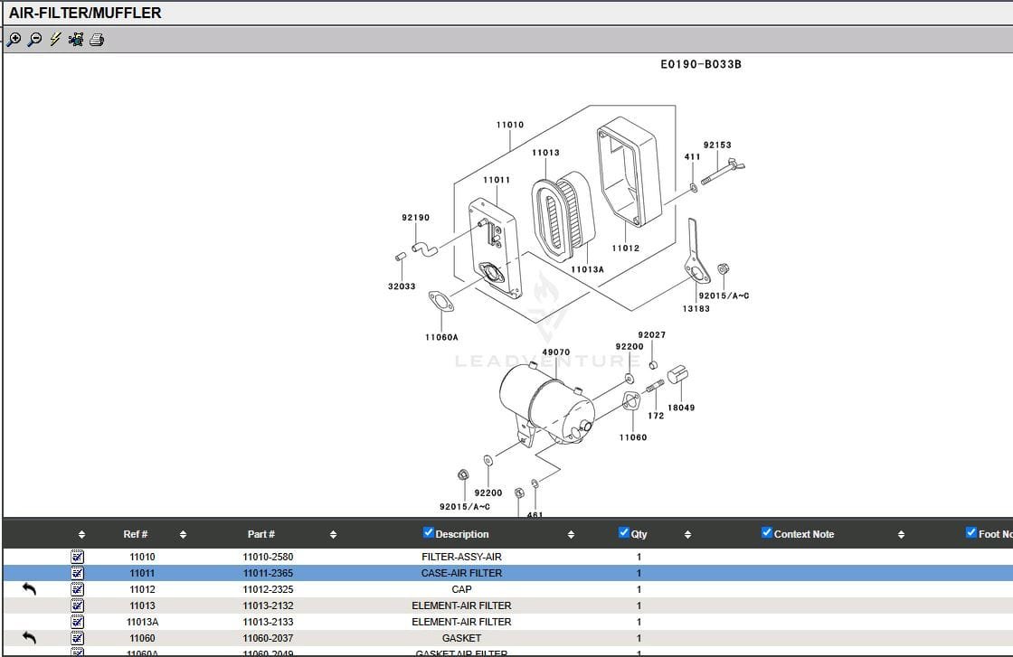 Genuine Kawasaki 11011-2365 Air Filter Case FE120D Toro 1000 Flex 21 - Image 8