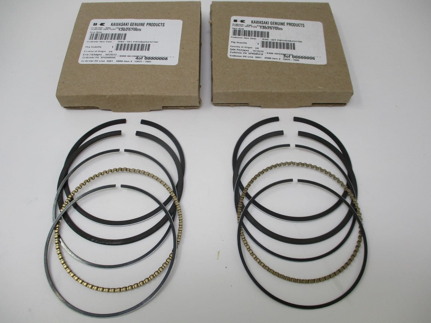 2 Genuine Kawasaki 13025-7005 Piston Rings Oversize OS 0.5 for FH770D - Image 3