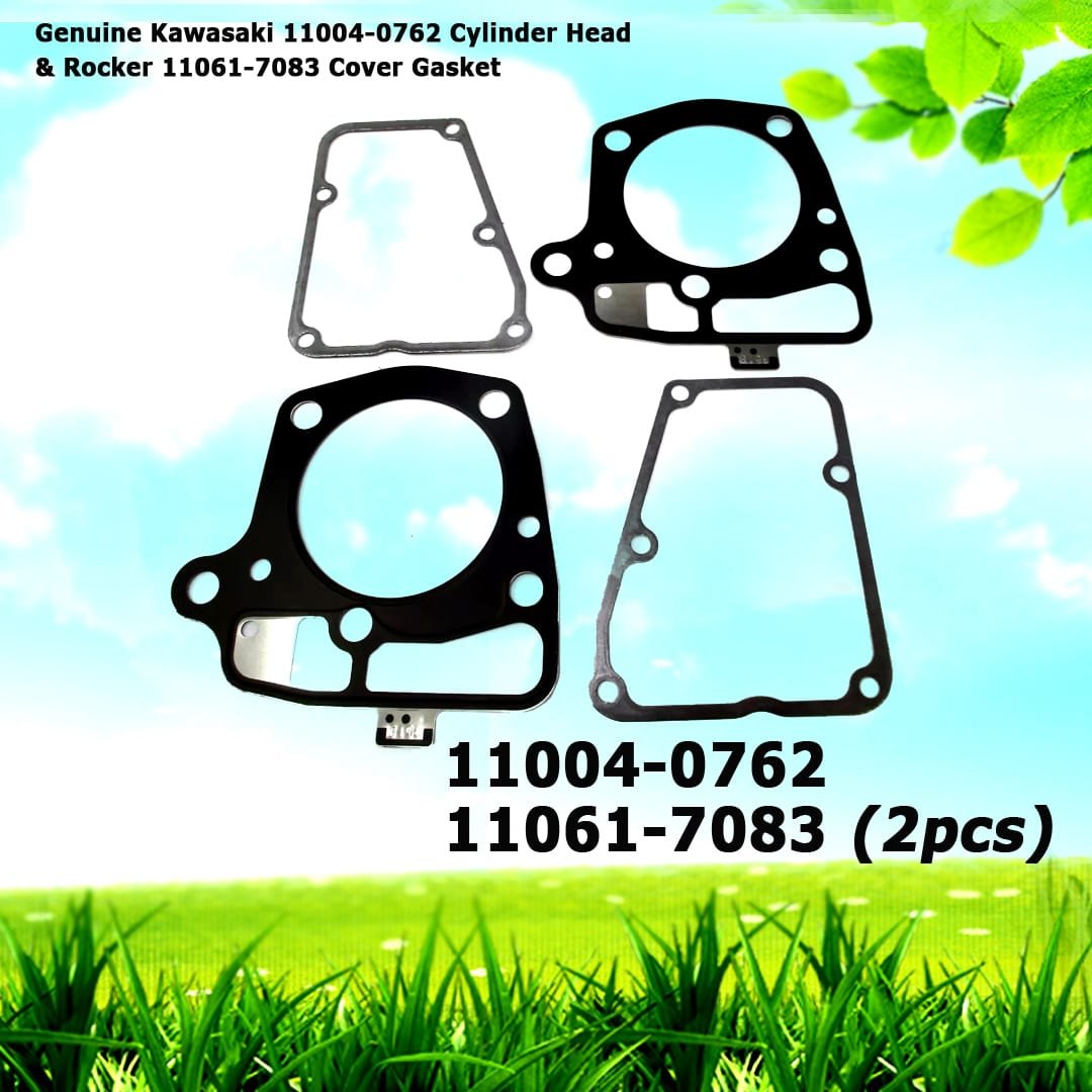 2 each Genuine Kawasaki 11004-0762 Cylinder Head & Rocker 11061-7083 Cover Gasket