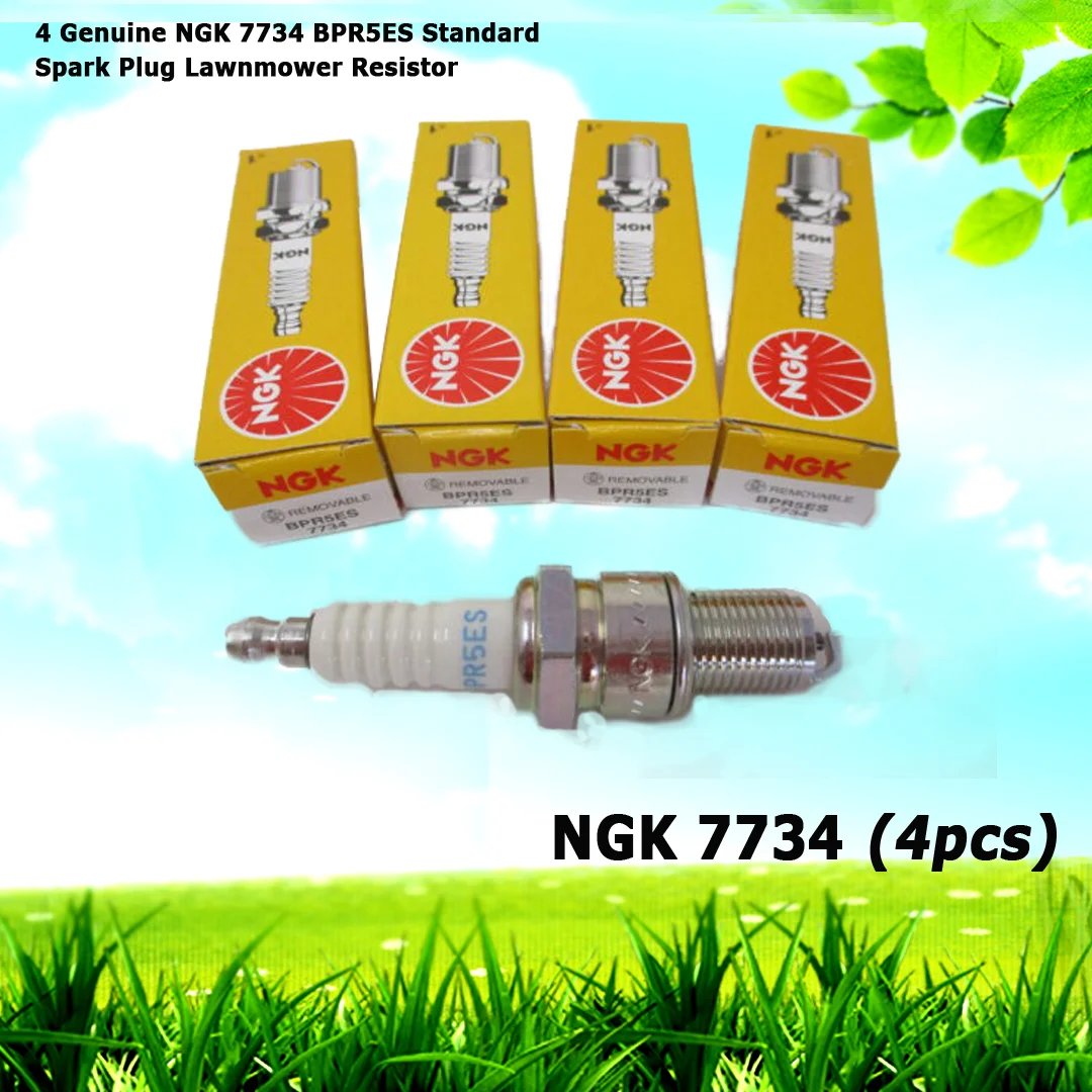 4 Genuine NGK 7734 BPR5ES Standard Spark Plug Lawnmower Resistor Small Engines - Image 4