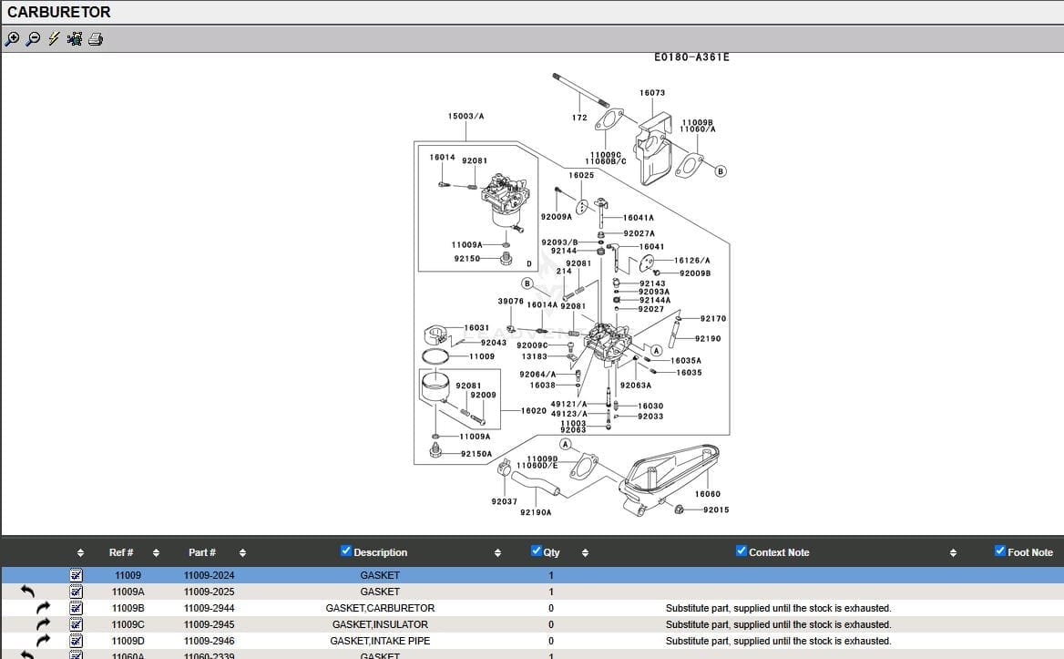 2 Genuine Kawasaki 11009-2024 Carburetor Bowl Gasket FA130D FB460V FC290V FC420V - Image 4