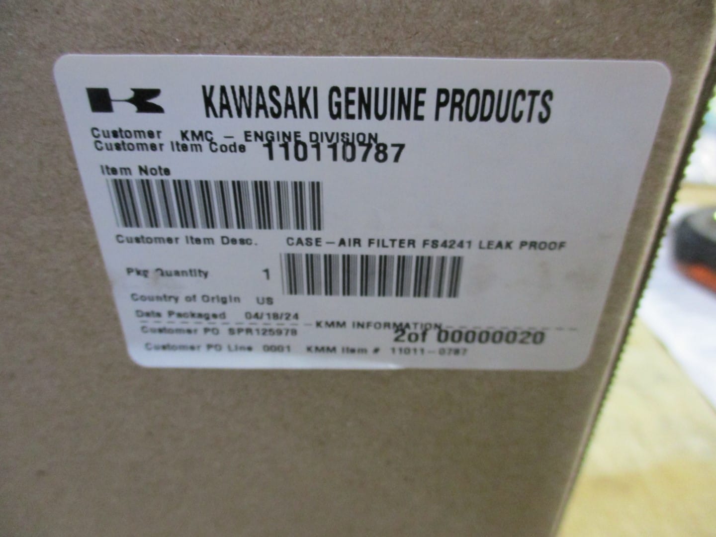 Genuine Kawasaki 11011-0787 Air Filter Cover Pre & Air Filter FS481V FS541 - Image 4