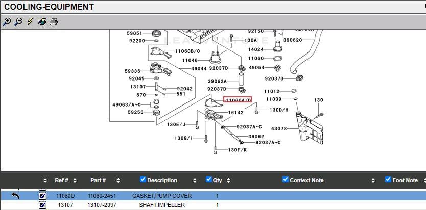 Genuine Kawasaki 11060-2451 Water Pump Cover Gasket FD590V FD611V FD620D FD661D - Image 5