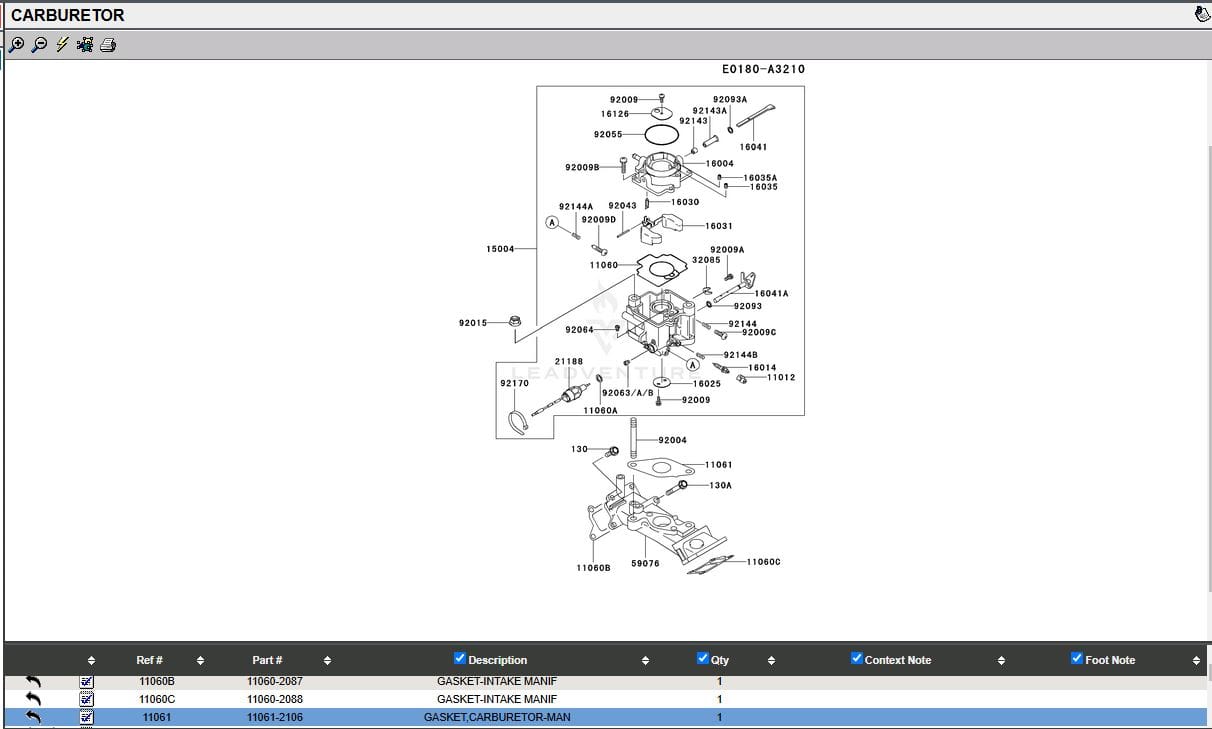 Genuine Kawasaki Carburetor Gasket 11061- 2106 11060-2090 FD620D FD661D - Image 4