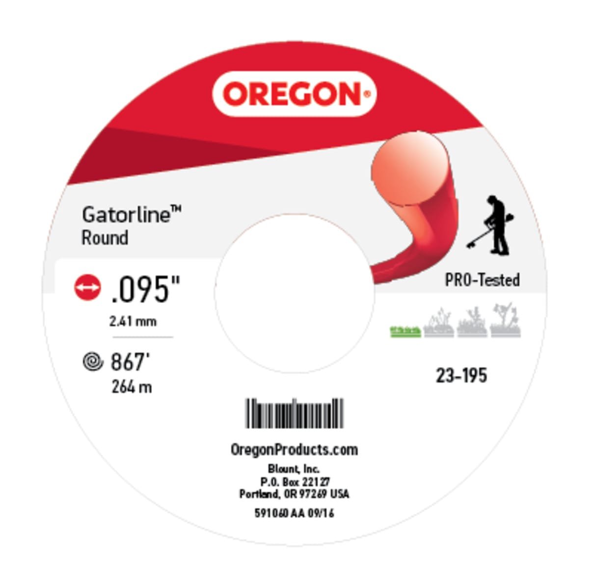 Oregon 23-195 Gatorline Red Round Trimmer Line, .095" x 866' 3lb Spool - Image 2