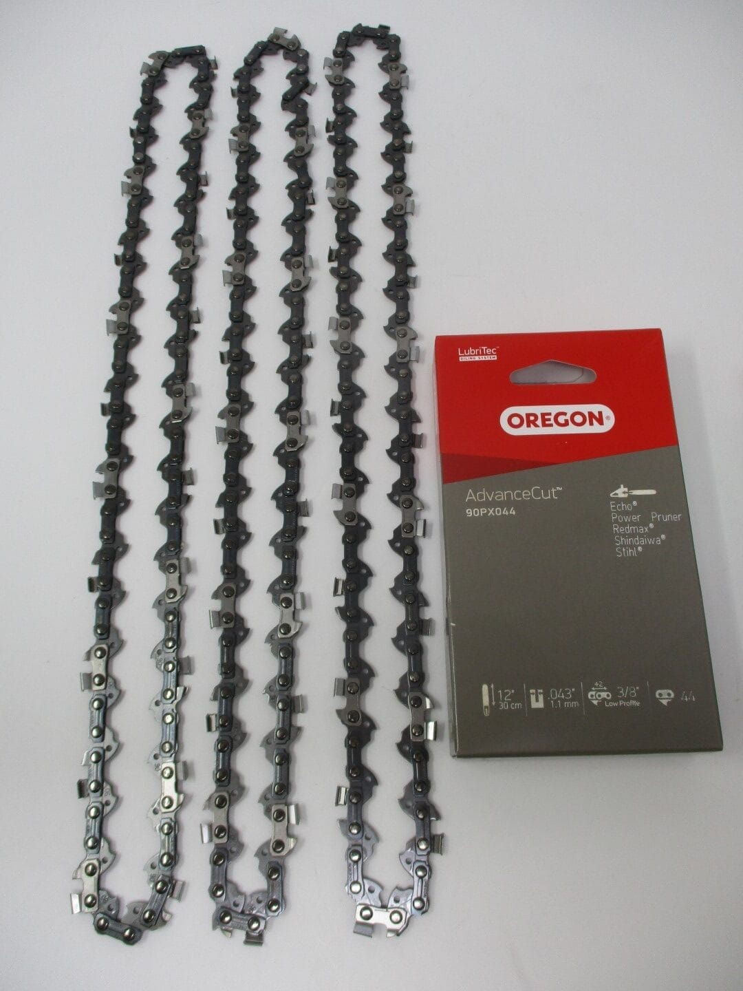 3 Genuine Oregon 90PX044 AdvanceCut Chainsaw Chain for 12" Bar -44 Drive Links 3/8” Low Profile