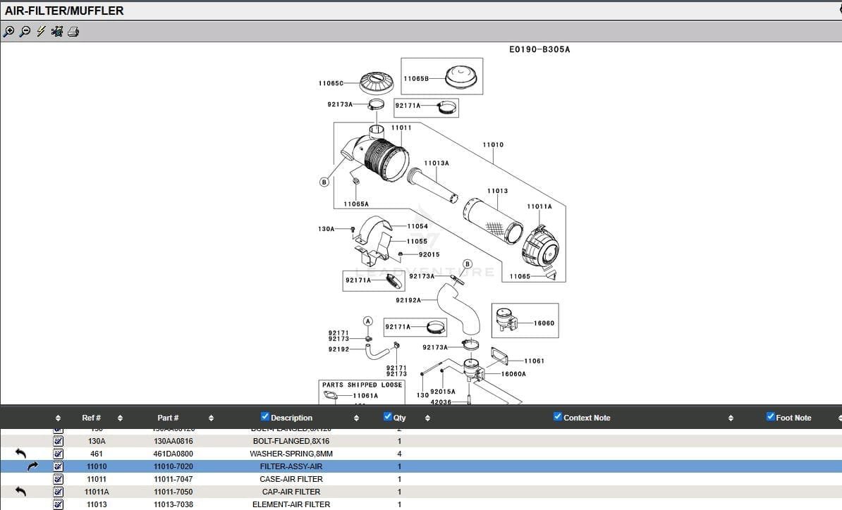 Genuine Kawasaki 99999-7083 11010-7020 Air Filter Canister FX921V FXT00V - Image 7