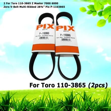 2 For Toro 110-3865 Z Master 7000 6000 Zero Multi-Ribbed V-Belt