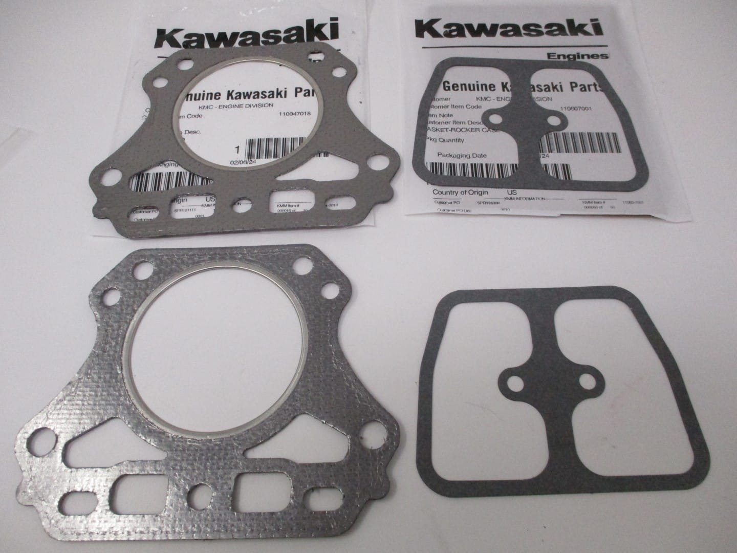 2 Genuine Kawasaki 11004-7018 & 11060-7001 Head & Valve Gasket FH381V FH430V - Image 3