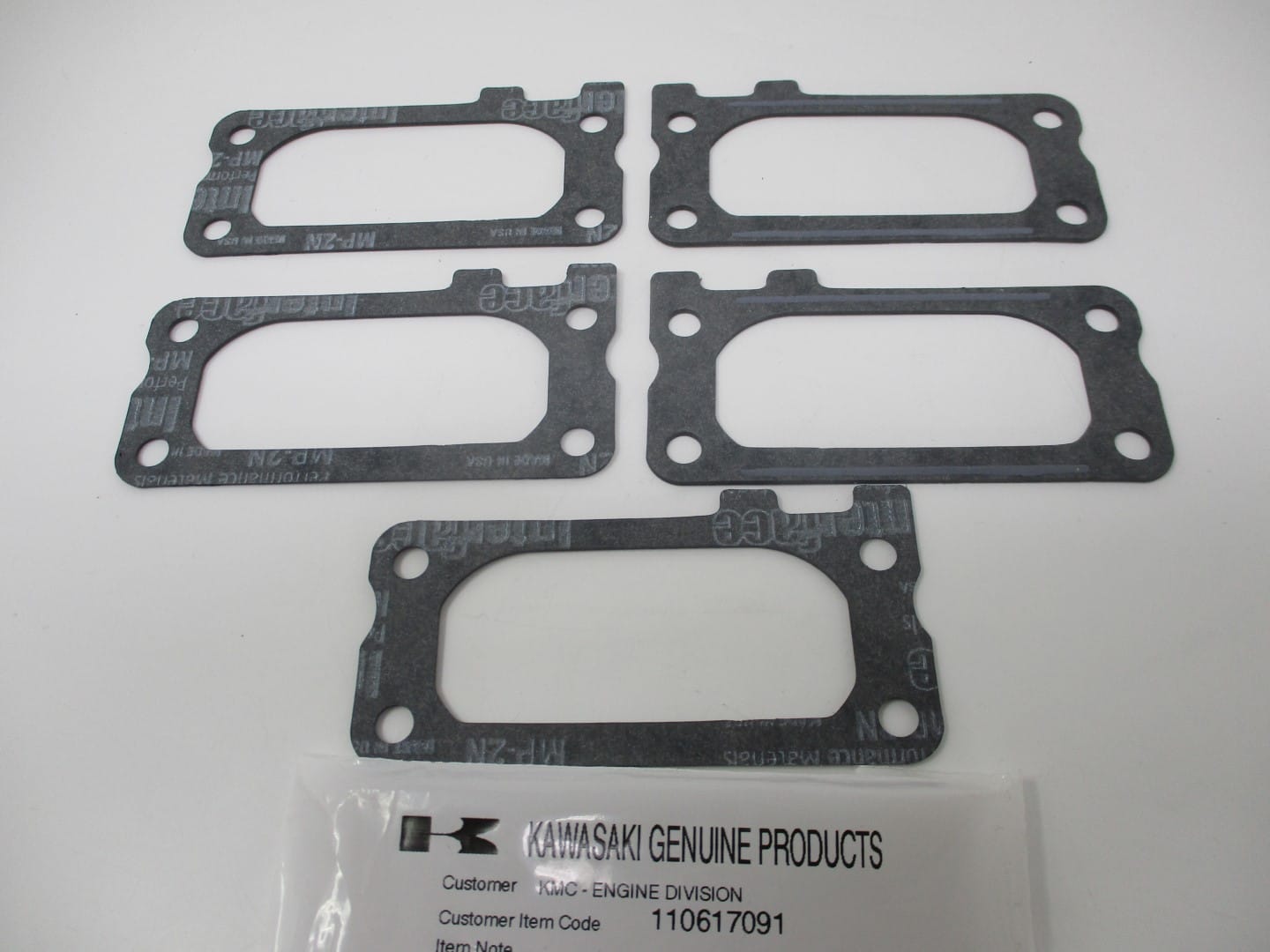 5 Genuine Kawasaki 11061-7091 Carburetor Pipe Gasket FX751V FX801V 11061-7078 - Image 3