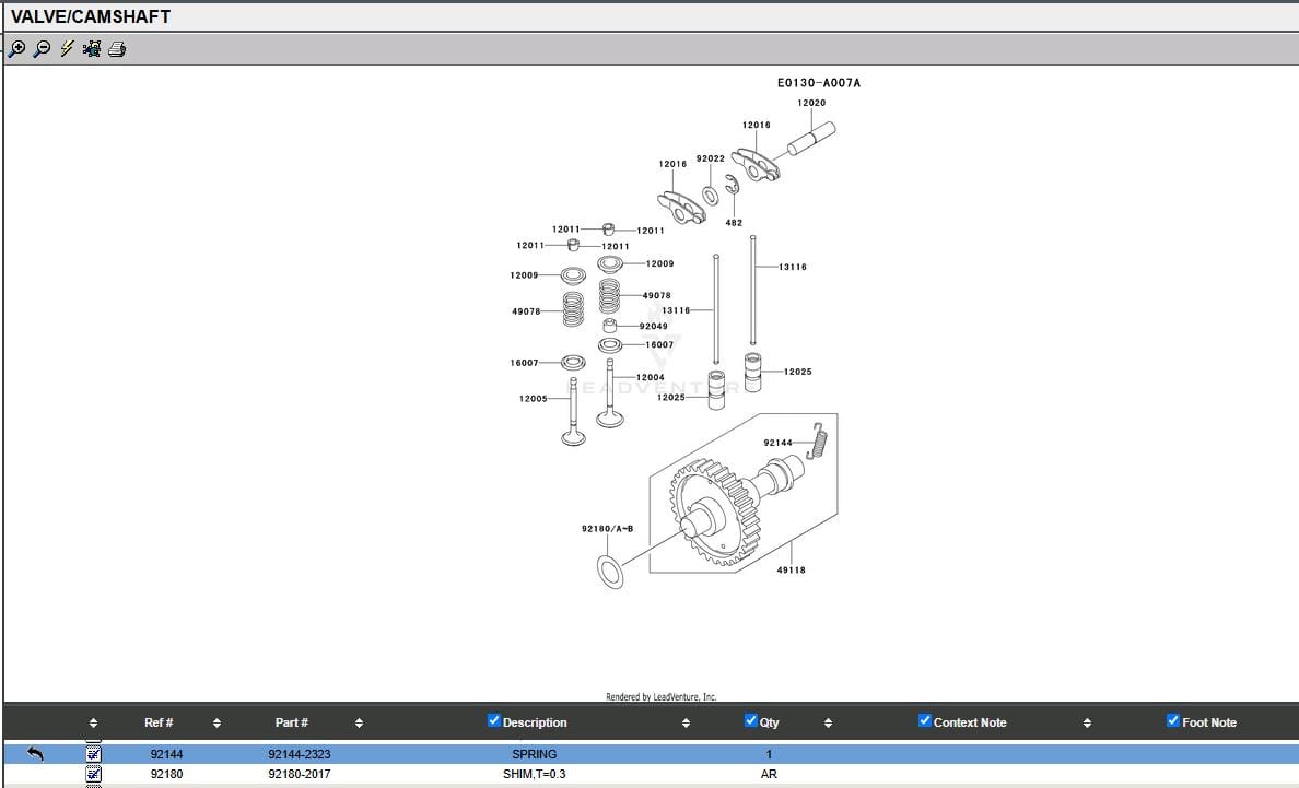 Genuine Kawasaki 92144-2323 Crankshaft Spring 92144-2318 92081-2033 FE290D FE350 - Image 2