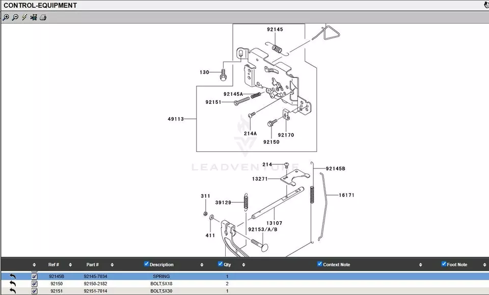 Genuine Kawasaki 92145-7034 Carburetor Linkage Spring FH601V FH641V FH680V FH721 - Image 2