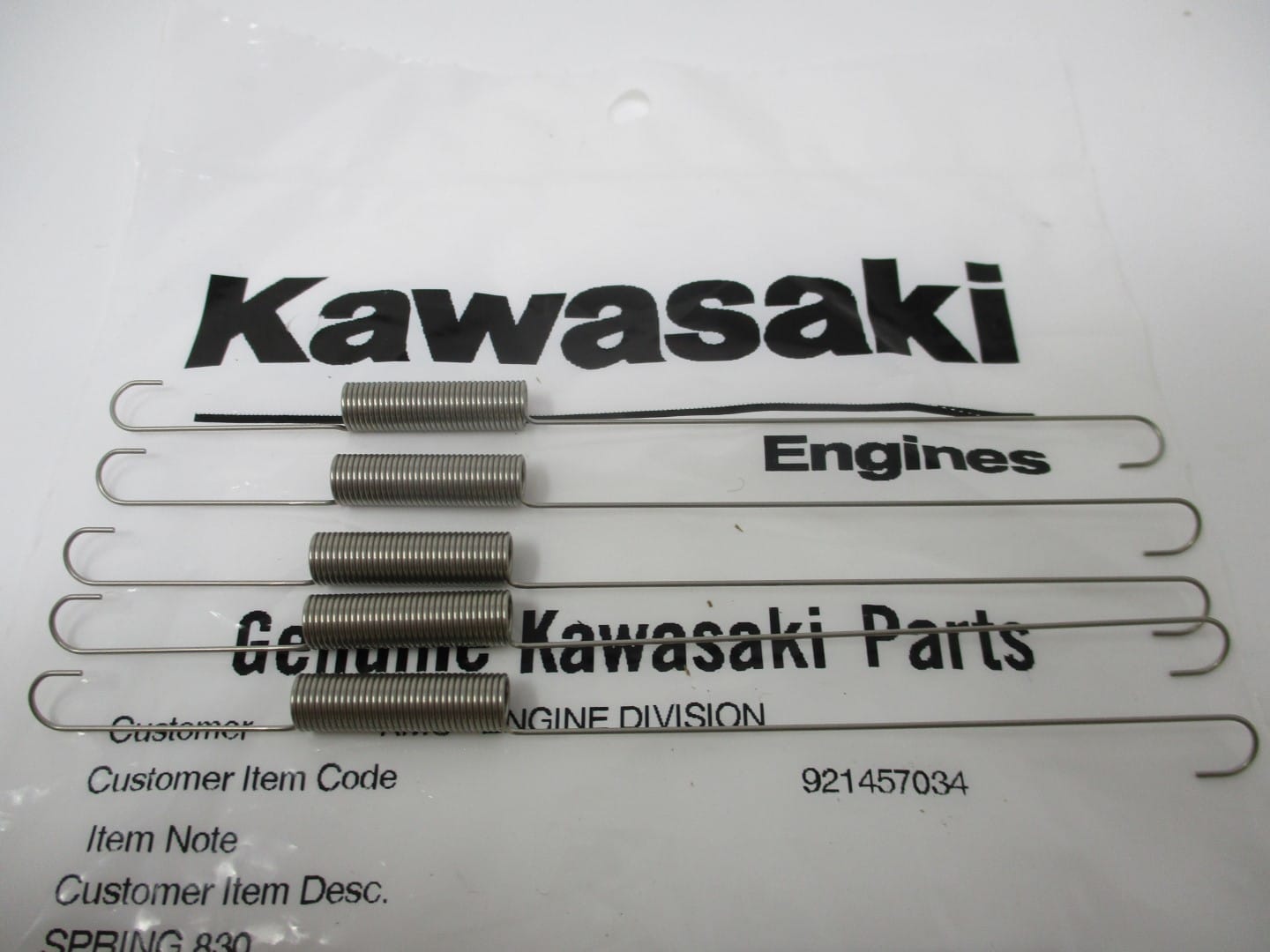 5 Genuine Kawasaki 92145-7034 Carburetor Linkage Spring FH601V FH641V FH680V - Image 2