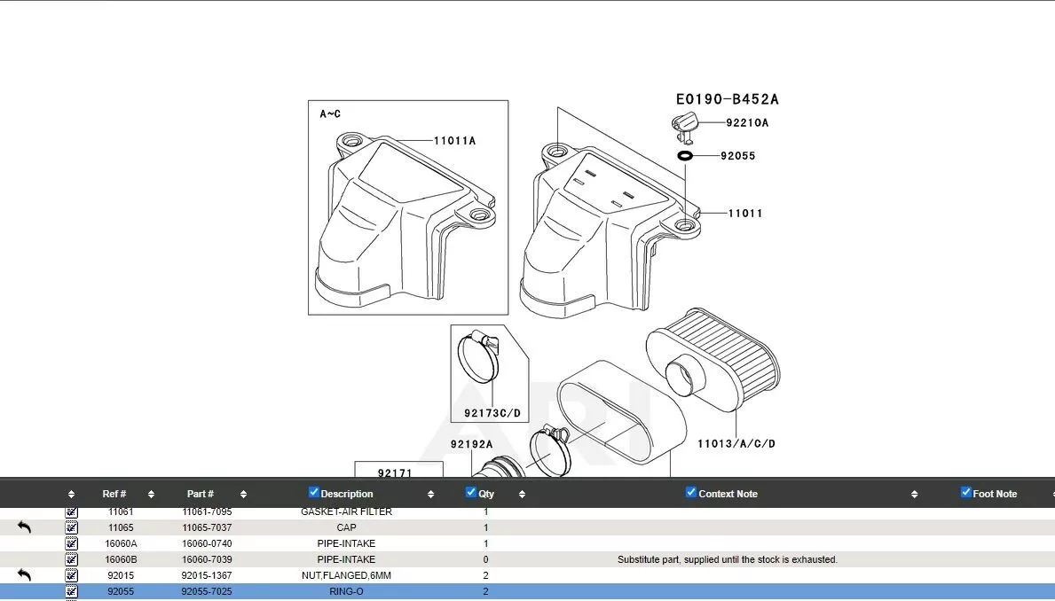 Genuine Kawasaki 11011-0920 Air Filter Cover with Nuts & Air Filter 11013-0752 B - Image 6