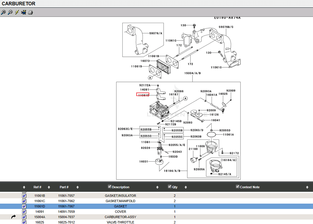 2 Genuine Kawasaki 11061-7062 Manifold Carburetor Gasket FX921V FXT00V - Image 4