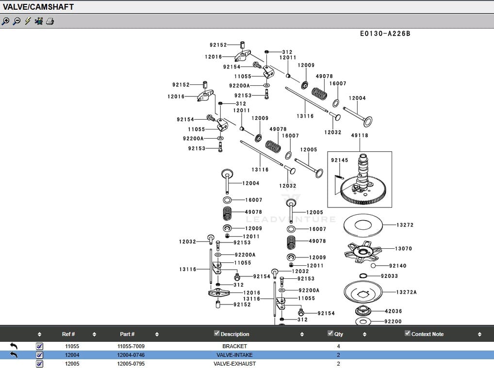 Genuine Kawasaki 12004-0746 Intake Valve 12004-0722 for FX751V FX801V FX850V - Image 2