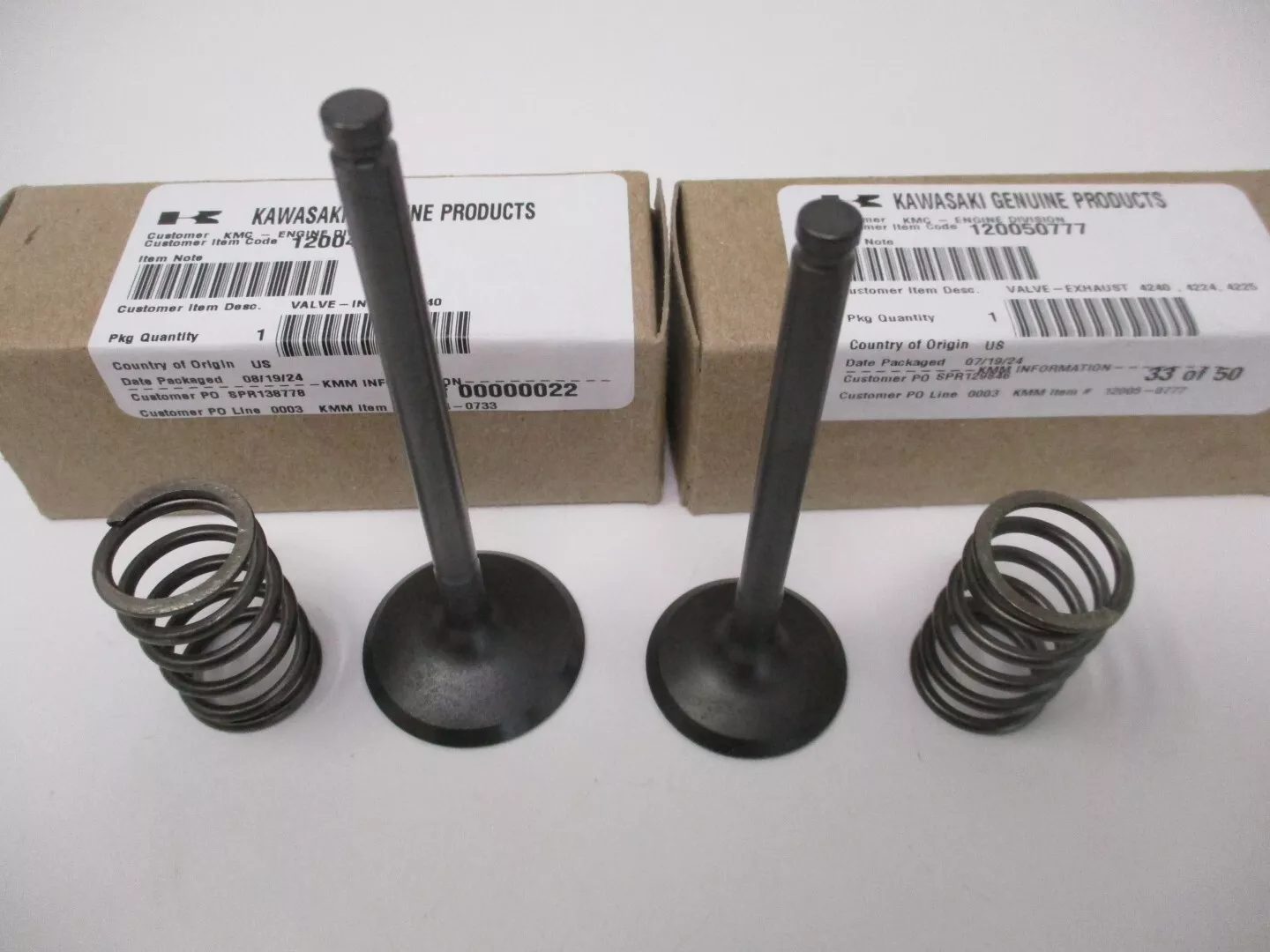 Genuine Kawasaki 12005-0777 Exhaust 12004-0733 Intake Valves Springs 49078-7002 - Image 3