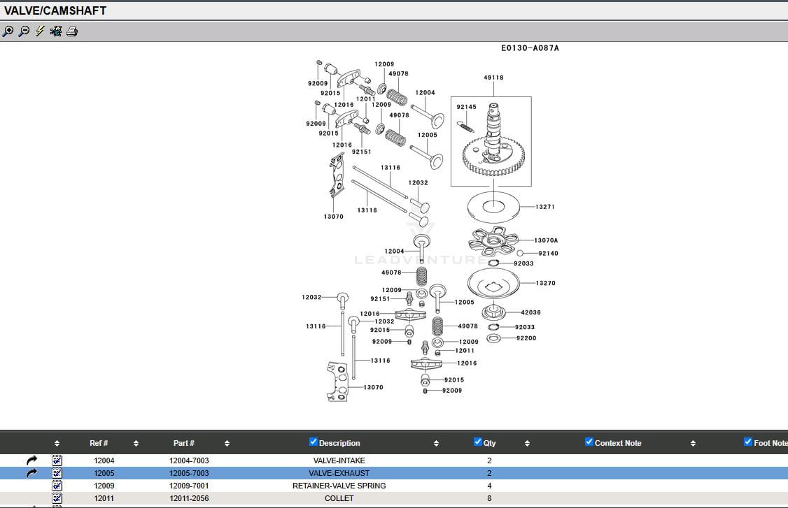 Genuine Kawasaki 12005-7001 Exhaust & 12004-7001 Intake Valves plus 2 49078-7001 Springs FH451V FH500V - Image 4