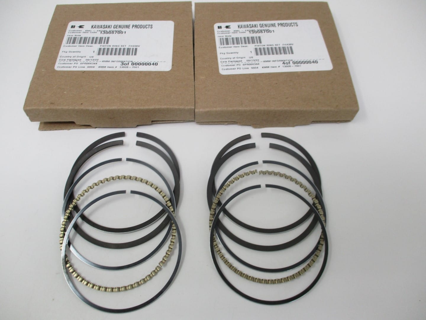 2 Genuine Kawasaki 13008-7001 Piston Rings 13008-6030 for FH381V FH430 FJ180V - Image 3