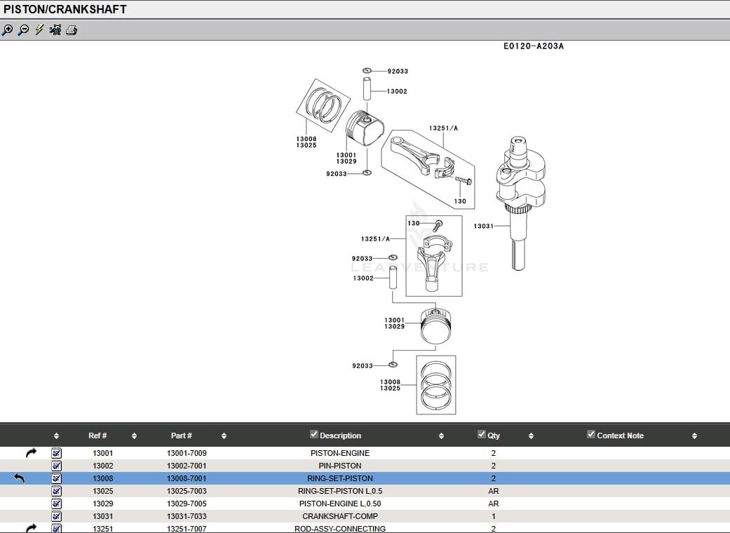 2 Genuine Kawasaki 13008-7001 Piston Rings 13008-6030 for FH381V FH430 FJ180V - Image 4