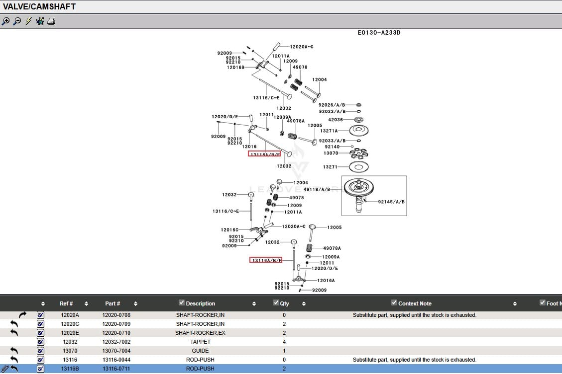 2 Genuine Kawasaki 13116-0044 13116-0711 Push Rods FX921V FXT00V 13116-7005 - Image 4