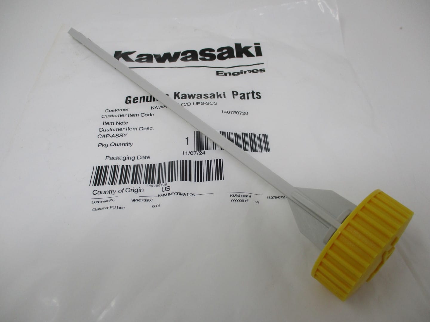 Genuine Kawasaki 14075-0728, 14075-7009 Oil Dipstick FH541V FH500V FH531V FH541V - Image 2