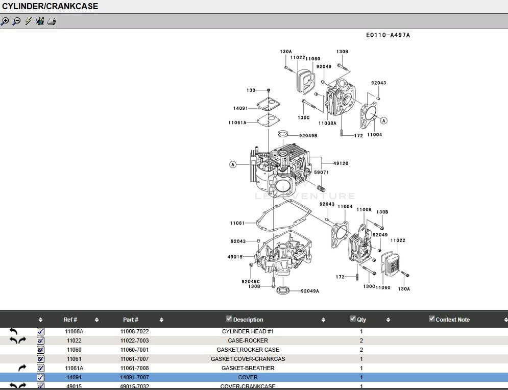 Genuine Kawasaki 14091-7007 Breather Gasket Cover FH381V FH430V FH480V - Image 2