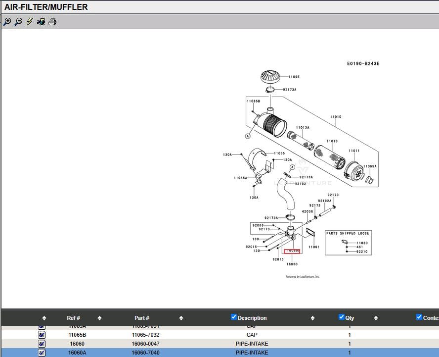 Genuine Kawasaki 16060-7040 Intake Pipe for Canister Air Filter Adaptor - Image 8