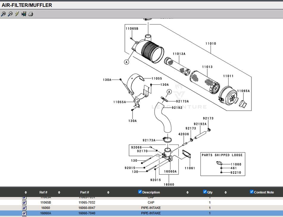 Genuine Kawasaki 16060-7040 Intake Pipe for Canister Air Filter Adaptor - Image 7