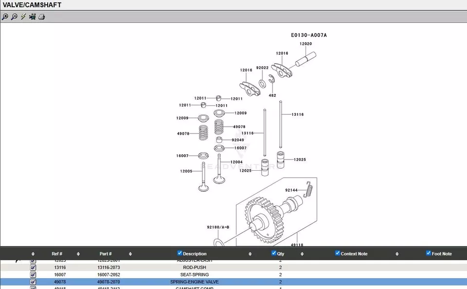 Genuine Kawasaki 49078-2070 Valve Spring for FE350D Club Car - Image 3