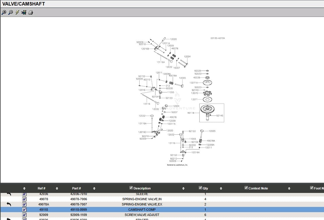 Genuine Kawasaki 49118-0999 Camshaft for FX921V FXT00V - Image 7
