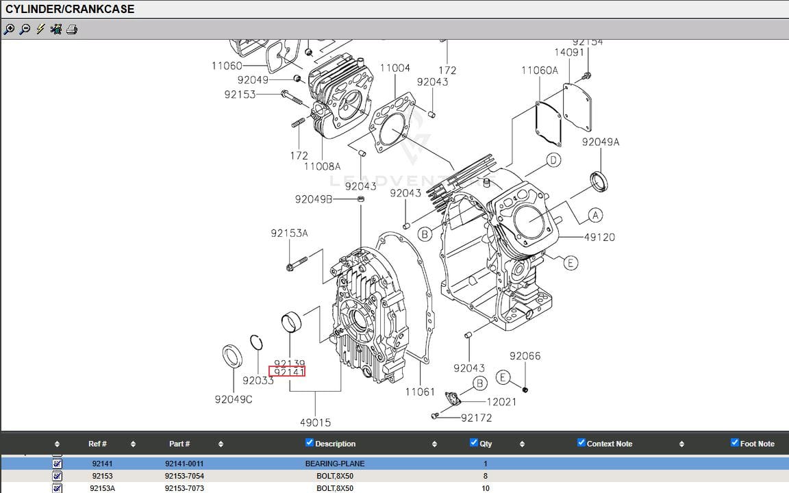 Genuine Kawasaki 92141-0011 Crankcase Bearing FH721V - Image 5