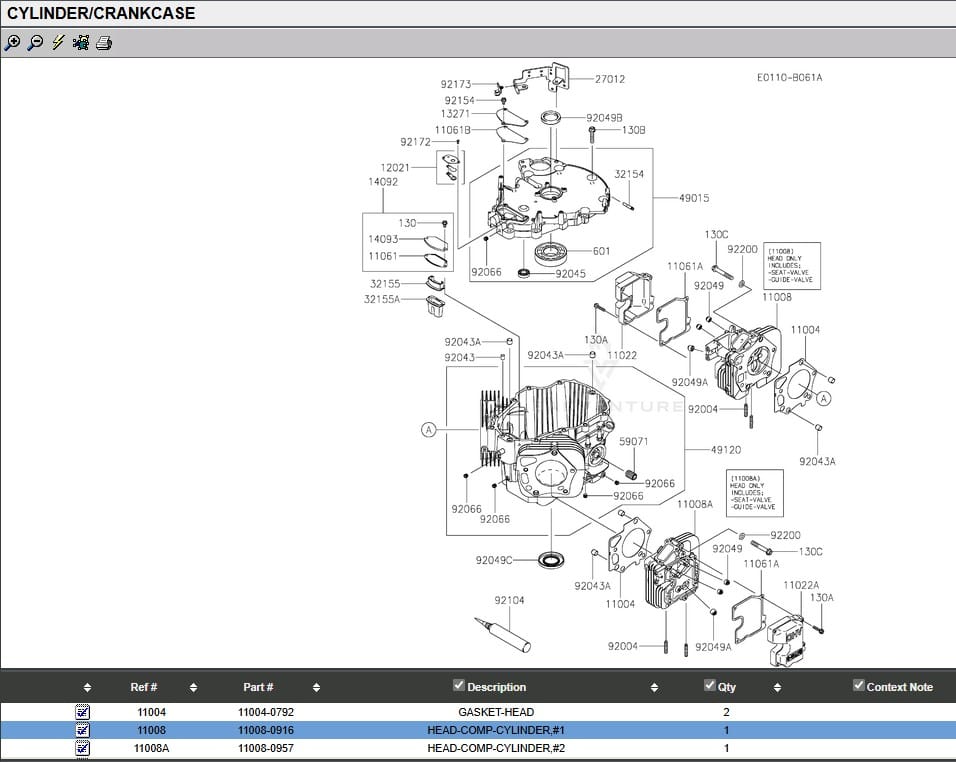 Genuine Kawasaki 11008-0957 Bare Head #2 for FXT00V FX921V FX1000V - Image 7