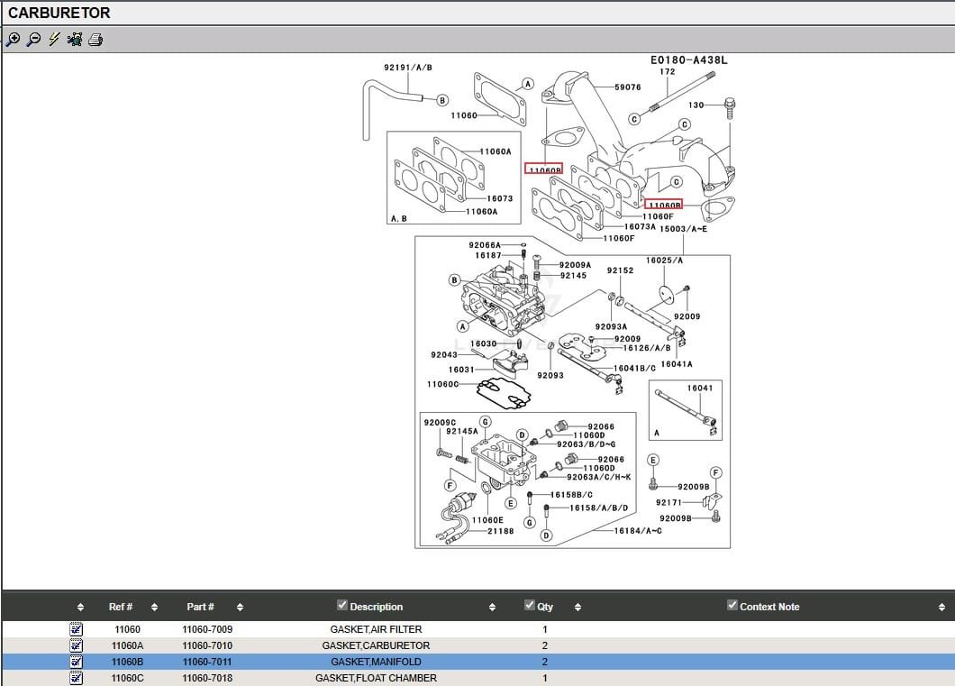 Genuine Kawasaki 11060-7011 Intake Manifold Gasket FH601D FH601V FH641D FH641V - Image 2