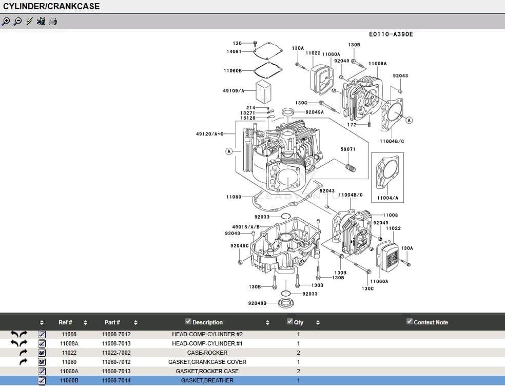 2 Genuine Kawasaki 11060-7014 Breather Gasket FH601D FH601V FH641V FH680D FH721D - Image 5