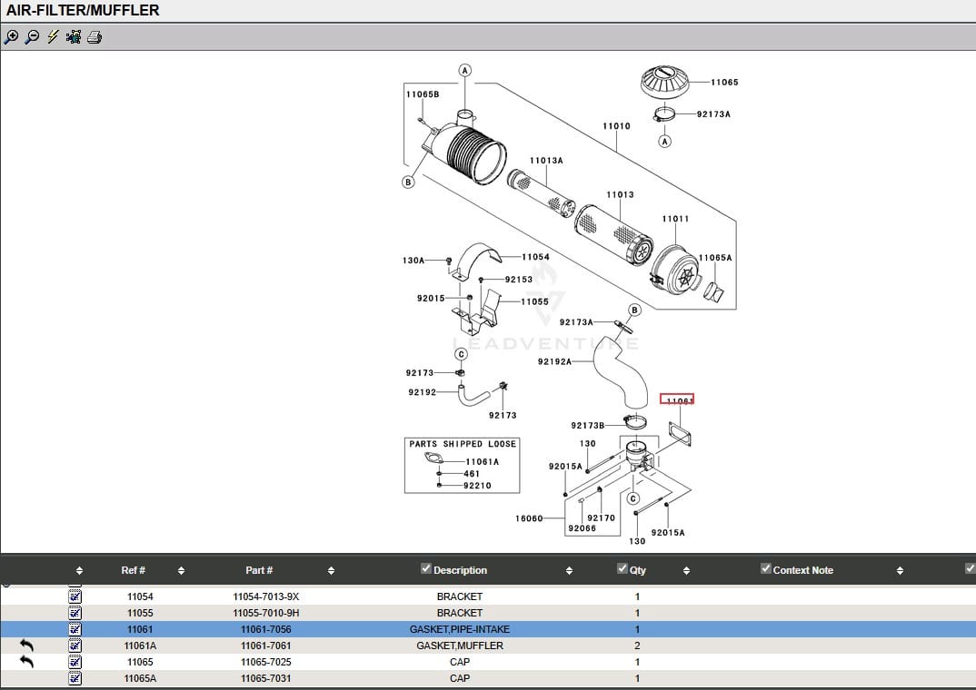 2 Genuine Kawasaki 11061-7056 Carburetor Intake Gasket FX921V FXT00V - Image 4